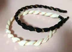 カチューシャ白 黒 2個セット