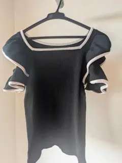 GRL(グレイル)　ブラック　リブトップス　Sサイズ