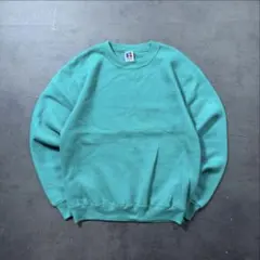 90s USA製 ラッセルアスレチック ソリッド 無地 前V グリーン M