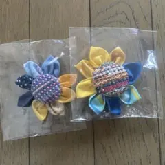 ハンドメイド　お花のコサージュ　2つまとめて　　髪飾りにも