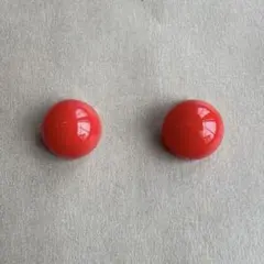 七五三イヤリング　おしゃれ　カボション　レトロ　キッズ　赤　小さいサイズ