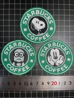 アイロンワッペン①●３枚セット●Starbucks?
