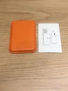 スマホアクセサリー　磁気ケース Magsafe カード入れ　オレンジ　⓶