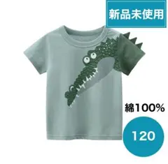ワニデザイン 綿100% Tシャツ 120cm