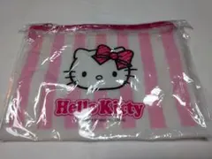 サンリオ Hello Kitty ストライプ ビニール フラットポーチ　50周年