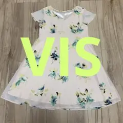 Vis 花柄 半袖 ひざ丈ワンピース M L ピンク　おしゃれ　かわいい