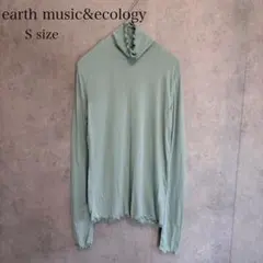 earth music&ecology タートルネック ミント 長袖 シアー