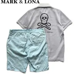 MARK＆LONA セットアップ　メンズ　ポロシャツ　ハーフパンツ　ドクロ　ロゴ