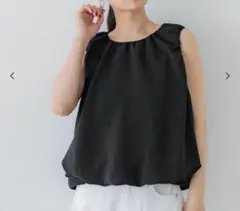 美品 coca バルーンノースリーブブラウス ブラック M コカ