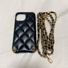 iPhone13 mini 用 ケース スマホケース ショルダー ブラック