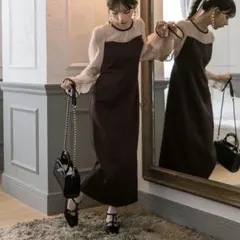 OLIVEdesOLIVE オケージョンドレス　後ろリボンドッキングワンピース