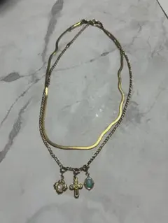 ゴールド 2連チェーン ネックレス