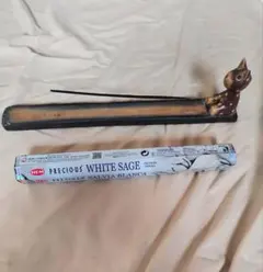 HEM White Sage お香立て 猫 木製 インセンスホルダーのサムネイル