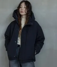 サニーレーベル　フード付き ブラック ダウンジャケット