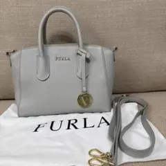 FURLA メトロポリタン シルバーショルダーバッグ グリッターバッグ 