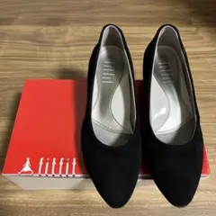 fitfit ブラック スエード パンプス　23㎝