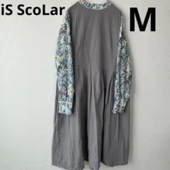 iS ScoLar イズスカラー 春 花柄 フラワー ロングワンピース　M