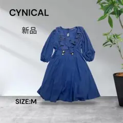 3017☆新品CYNICAL フリルワンピース ネイビー Mのサムネイル