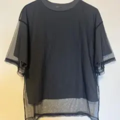 JaVa チュールレイヤードTシャツ ブラック Lのサムネイル