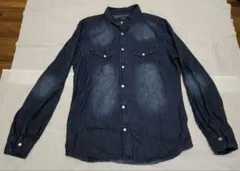 ダークデニム ボタンアップシャツ
