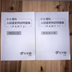 《値下げ》浜学園　小6理科　入試直前特訓問題集　PART1、2 RDコース