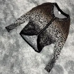 【未使用級】パオラ フラーニ（36）ノーカラージャケット トラ柄 ヒョウ柄のサムネイル