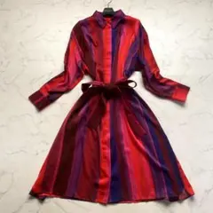 PSポールスミス 44L マルチストライプ ワンピース ロング 大きいサイズ