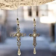 シルバー クロスオーナメント2個セット クリスマス 北欧