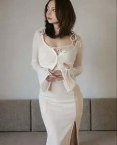 ANDMARY Aria flower set long dress ivory - メルカリ