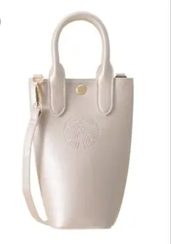 Starbucks SAKURA2026ボトルショルダーバッグメタリックピンク