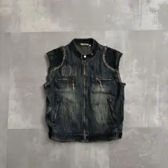 00s Archive Unknown ギミック デニムベスト 斜めジップ - メルカリ