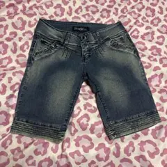 デニムハーフパンツ スタッズ Y2K ギャル 平成 ストレッチ