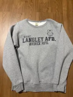 AVIREX MFG. LANGLEY AFB スウェット LXグレー