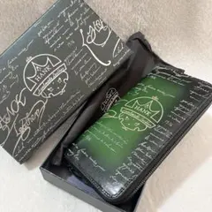 財布 メンズ 長財布 革財布 YKKファスナー プレゼント贈り物　グリーンレザー