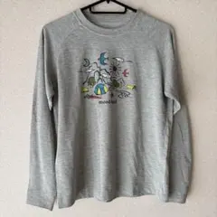 mont-bell キッズ 長袖Tシャツ グレー キャンプ柄 160サイズのサムネイル