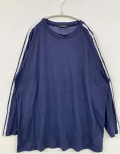 JEANASIS ネイビー 長袖Tシャツ　ロンT サイドライン　フリーサイズ
