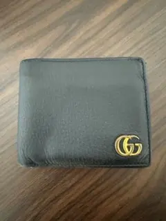 GUCCI ブラック 二つ折り財布 GGマーモント