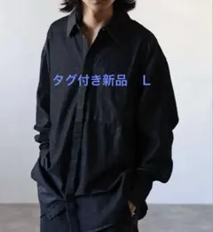 デニムシャツ　ブラックデニム　 オーバーサイズ ルーズシャツ　ユニセックス