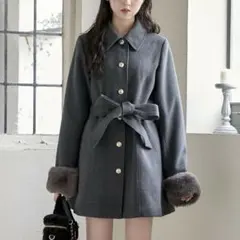 NICE CLAUP リボンミドルコート