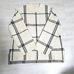 【美品】グローバルワーク　メルティー柄タートルプルオーバー　チェックニット