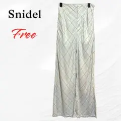 新品★Snidel レーヨンネル ワイド パンツ チェック柄 アーガイル柄