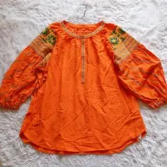 【タグ付き・未使用】Give Re Collection 刺繍　ブラウス　麻　混