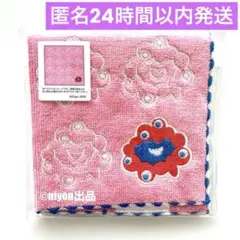 【未開封】大阪・関西万博　ミャクミャク　ミニタオル　タオルハンカチ　ピンク　刺繍