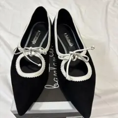 バンタンパリッシュ　フラットシューズ ブラック/ホワイト 24センチ バンタンパリッシュ フラットシューズ ブラック/ホワイト 24センチ