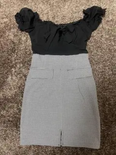 フリル袖キャバドレス