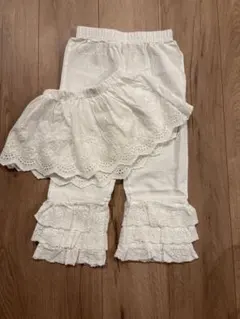 softcheese しまむら　レースパンツセット