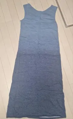 UNIQLO ノースリーブ ロングワンピース ブルー L