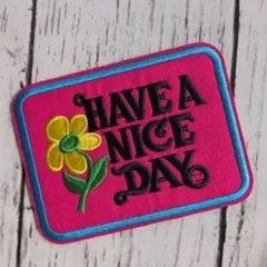 have a nice day! お花 アイロンワッペン