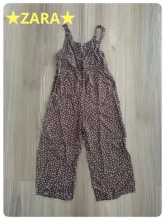 ★値下げ・ZARA★ドット柄　サロペット　ブラウン　サイズ128cm