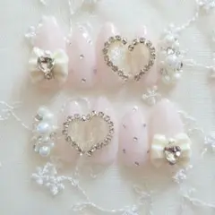 現品セール】ネイルチップ♡ホワイト 白 量産型地雷韓国ワンホン